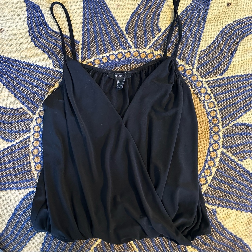 Forever 21 Black Wrap Camisole Sleeveless Top
